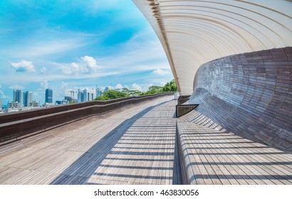 SINGAPORE- 9 JULY, 2016: Landscape Top View Of Singapore Famous Bridge -The Henderson Wave Bridge