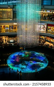 Singapore - Apr 29, 2022 : Digital Light Canvas Display Is An Interactive Digital Art Installation At Marina Bay Sands, Singapore.