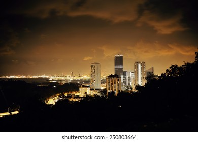 Singapore Architecture And Urban Cityscape Night View