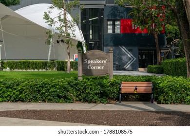 Singapore - August 1st, 2020 : The Speakers' Corner At Hong Lim Park