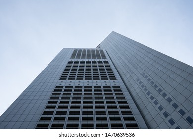 SINGAPORE - August 2019: One Raffles Place Tower Viewed From Ground