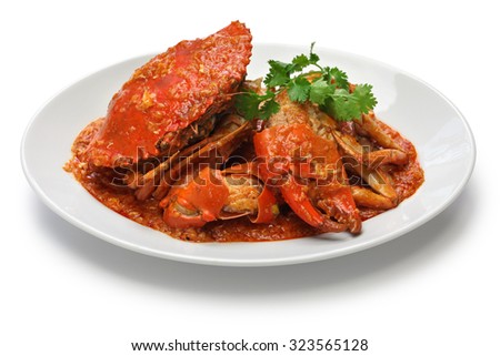 singapore chili crab isolated on white background