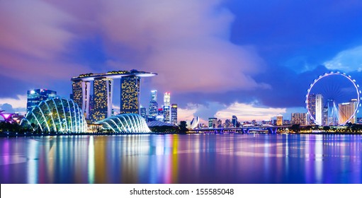 Singapore Cityscape During Sunset