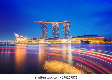 Singapore Cityscape Night View