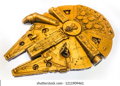 Singapore - Dec 21, 2017: Millennium Falcon Pewterware On Sale In Singapore.