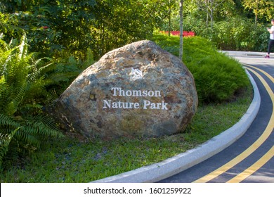 Singapore Dec 30th 2019: The Main Entrance Of Thomson Nature Park. 
Opened On 12 October 2019, The Park Is Being Developed On The Site Of A Former Hainan Village Which Was Established In The 1800s.