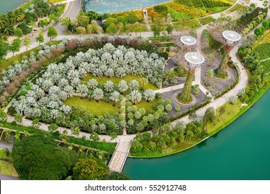  Singapore - December 12, 2016 : Aerial View Of The Botanical Garden, Gardens By The Bay In Singapore