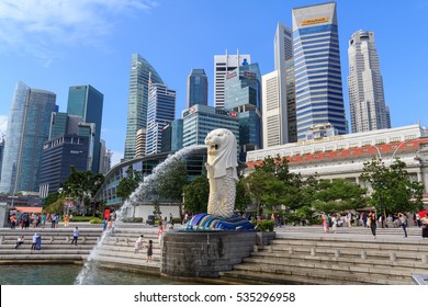 Singapore - December 4, 2016: Merlion Statue Singapore Symbol.