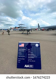 Singapore - Feb 12, 2020. US Air Force General UAV Atomics MQ-9 Reaper Standing For Display In Changi, Singapore.