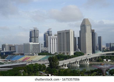 Singapore - Feb 9th 2020 - The Marina Bay Street Circuit Is A Street Circuit Around Marina Bay. The Track Is 5.063 Km (3.146 Mi) Long In A Harbourside Location.