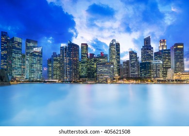 Singapore Financial District Skyline 