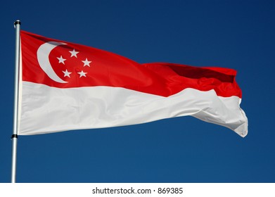 Singapore Flag Blue Sky Stock Photo 869385 | Shutterstock