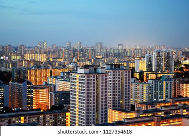 Singapore HDB In Evening Time