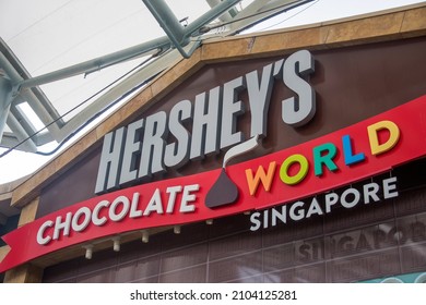 Singapore Jan 08 2022: Hersheys Chocolate World Facade In Sentosa, Singapore