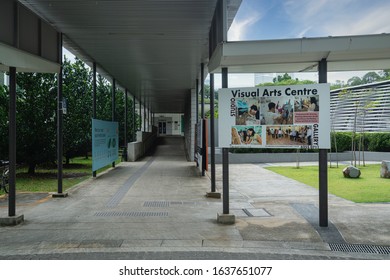 Singapore. January 2020.   The Entrance Of The Visual Art Studio Building 