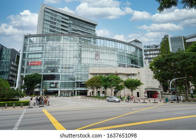 Singapore. January 2020.   The External View Of The Cathay Shopping Mall Building
