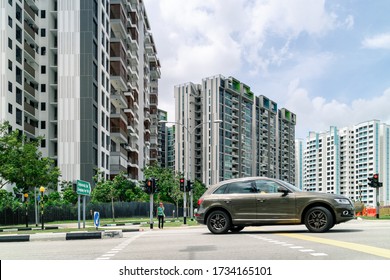 SINGAPORE - JANUARY 26, 2017_Singapore Public Housing Apartments in Punggol District, Singapore. Housing Development Board(HDB), low-rise condominium. Punggol is planning area  new town in North-East