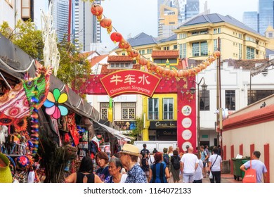 Singapore - July 13, 2018: Chinatown In Singapore