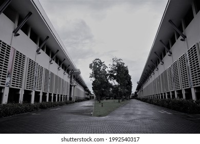 Singapore, Singapore June 12 2019 : The Outer Courtyard Area Of The National Institute Of Education, A Training School For Teachers, NTU Singapore. Many Teachers In The Making Have Walked This Ground.