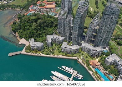 Singapore Keppel Bay Boats Drone