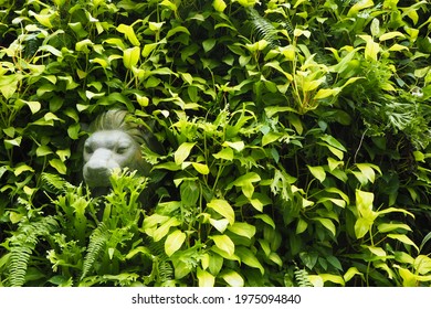 Singapore Lion Statue In Green