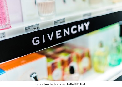 SINGAPORE - MAR 5, 2020: Bottles Of Perfume By Givenchy On A Store Shelf