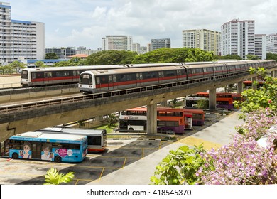 SINGAPORE - March 06, 2016: Transportation At Eunos Bus Interchange.