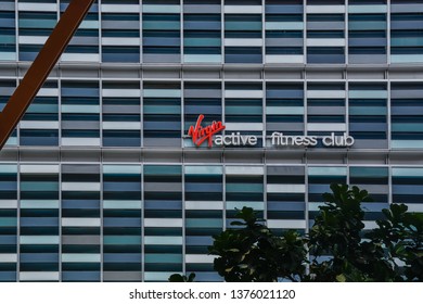 Singapore, March 2, 2019: Virgin Active Fitness Club Sign