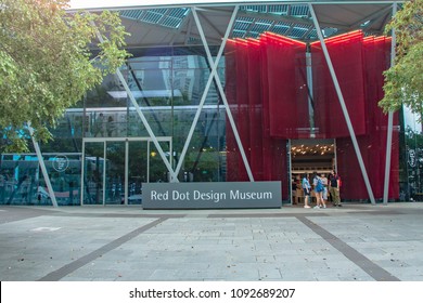 Singapore - March 3, 2018: Red Dot Design Museum Is Located At The Heart Of Singapore's, The Marina Bay. Every Of These Exhibits Are Winners Of The International Red Dot Design Award.