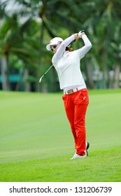 SINGAPORE - MARCH 3: Korean Na Yeon Choi Striking The Ball During HSBC Women's Champions At Sentosa Golf Club Serapong Course March 3, 2013 In Singapore