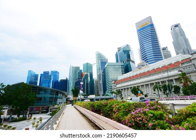 Singapore, Marina Bay 1st June 2022. Low Angle View Of Ocean Financial Center 