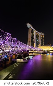 Singapore  Marina Bay  Financial District Night