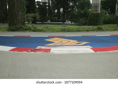 Singapore Marina Bay Street Circuit Corner 1, With Singapore Airlines Sponsor Logo