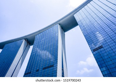 Singapore - May 10, 2014: Close Up From Marina Bay Sands Exterior Facade