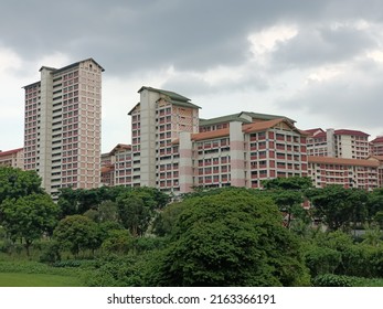 Singapore - May 14 2022: Singapore HDB Residential Housing Estates Built By Government, Near The Large Bishan Park