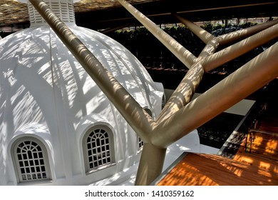 Singapore - May 15 2019: Interior Of South East Asian Gallery Of National Gallery Singapore With Strong Design Elements And Sunlight