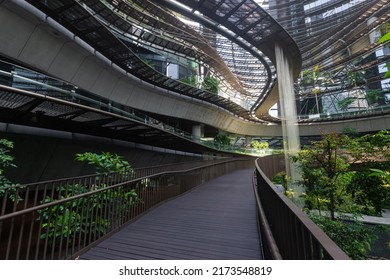 Singapore - May 22, 2022: Curve Walkway At Marina One.