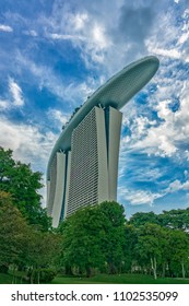 Singapore - May 25, 2018: Marina Bay Sands, Tower 3 From Low Angle