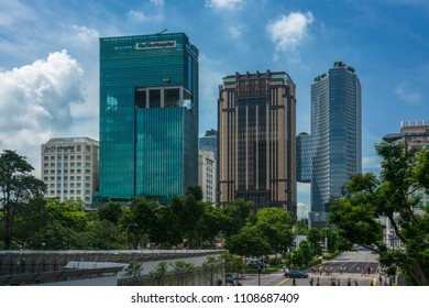 Singapore - May 25, 2018: Raffles Hospital, New And Old Building In View 