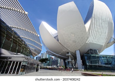 Singapore - May 31, 2019. Singapore ArtScience Museum in Marina Bay Sands.