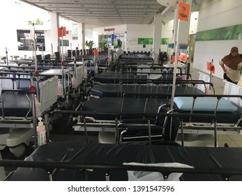 Singapore - May 4,2019 : Patient Bed In A Bay Waiting For Clean Up To Prevent Hospital Acquired Infection