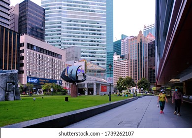 Singapore May2020 Raffles Place, Centre Of Financial District/Central Business District, Is Unusually Quiet During Weekday; Covid-19 Circuit Breaker Period. Office Workers And Tourists Are Hardly Seen