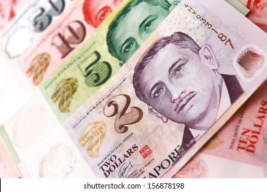 Singapore Money On The White Background