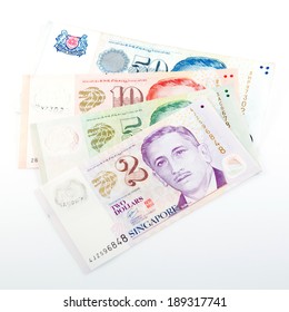 Singapore Money On The White Background