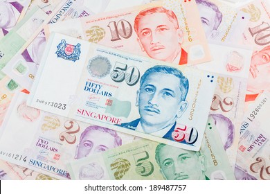 Singapore Money On The White Background