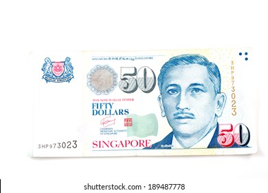 Singapore Money On The White Background