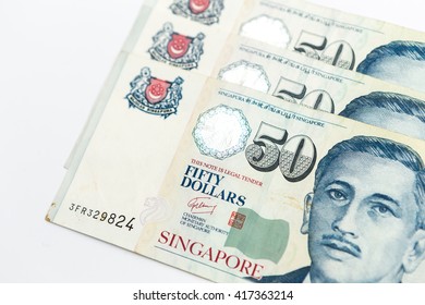 Singapore Money On The White Background