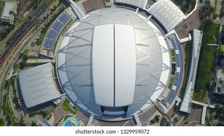 Singapore National Stadium Sports Hub Drone Shot