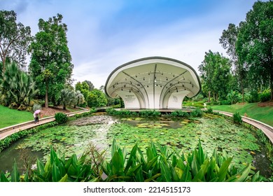 Singapore - Oct 12, 2022 : The Shaw Foundation Symphony Stage  Is Used For Outdoor Concerts At The Singapore Botanic Gardens. An UNESCO World Heritage Site Of Singapore.