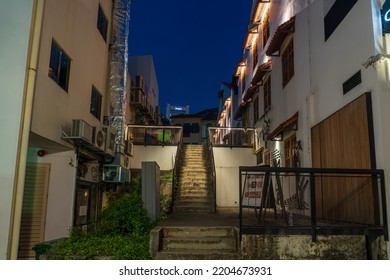 Singapore - October 2020: Nightscape Of Club Street. Club Street Is A Street Located In Chinatown Within The Outram Planning Area In Singapore.